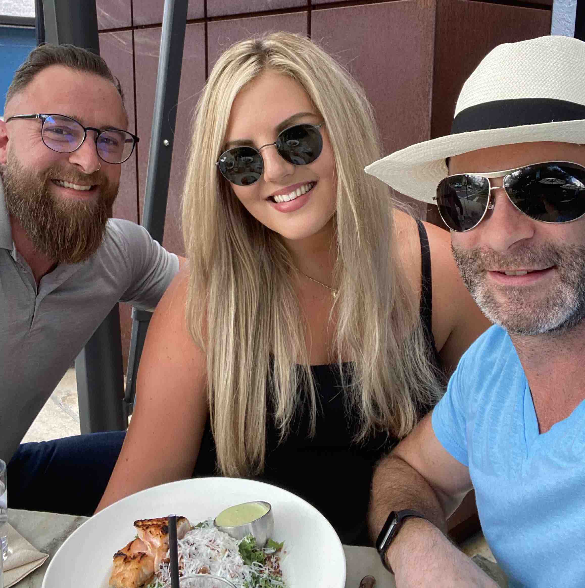 Geoffrey Fahey with Cassandra Ekeocha and David Cheatham real estate lunch meeting in Tampa
